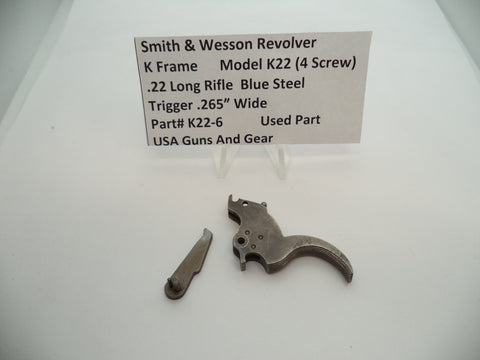 K22-6 Smith & Wesson K Frame Model K22 Trigger .265" Wide Spur .22 LR Used