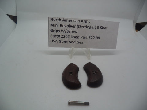 2202 North American Arms Mini Revolver 5 Shot Grips W/ Screw (Used Part) .22 Long Rifle