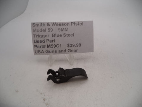 M59C1 Smith & Wesson Pistol Model 59 9MM Trigger Blue Steel Used Part