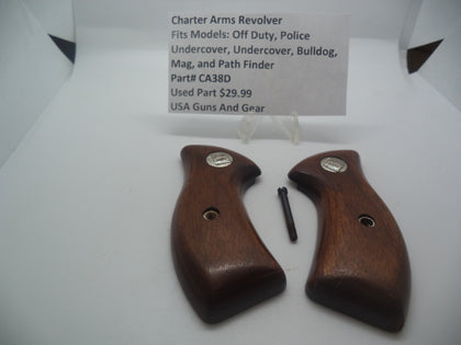 CA38D Charter Arms Revolver Fits Several Models Used Wood Pistol Grips & Screw