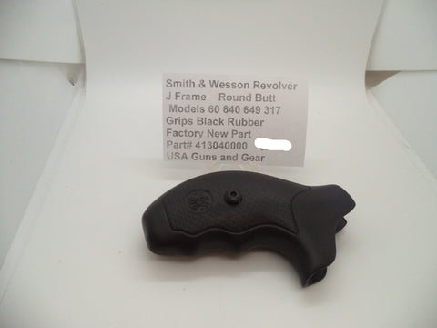 413040000 Smith & Wesson J Frame Multi Models Black Rubber Grips Round Butt