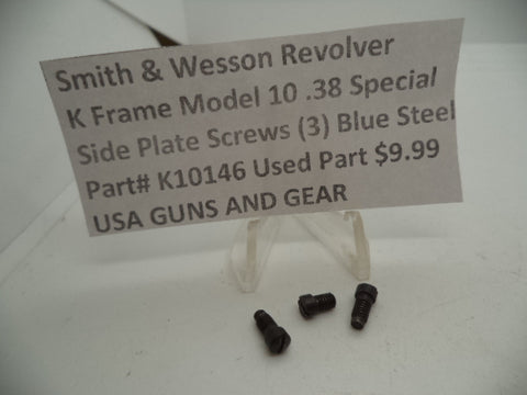 K10146 Smith & Wesson K Frame Model 10 Side Plate Screws (3)  .38 Special