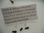 K10146 Smith & Wesson K Frame Model 10 Side Plate Screws (3)  .38 Special