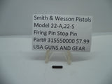 315550000 Smith & Wesson Pistol 22-A 22-S Firing Pin, Stop Pin Factory New
