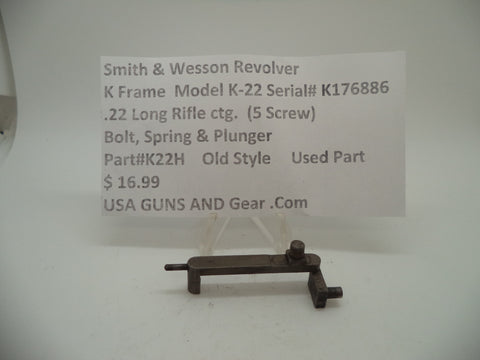 K22H Smith & Wesson K Frame Model K22 Bolt Spring & Plunger .22 LR Used