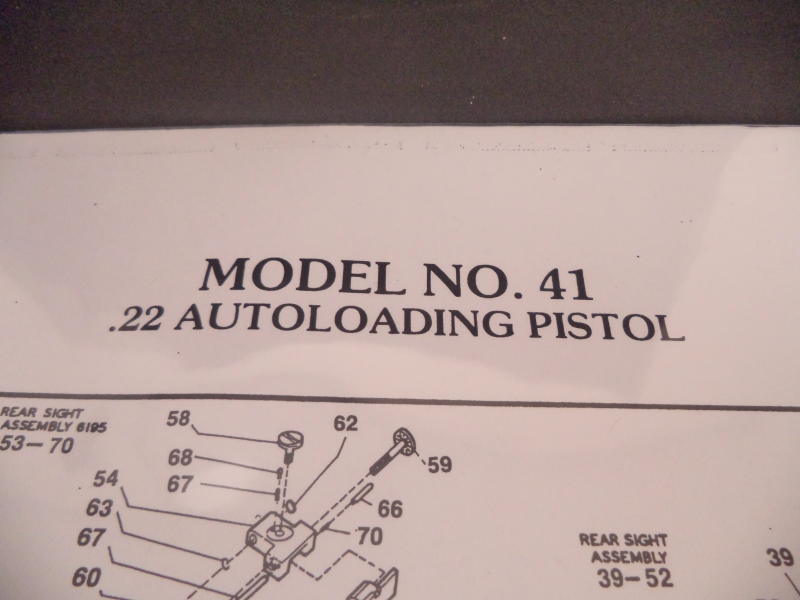 DM41 Smith &amp; Wesson Model 41 .22 Autoloading Pistol Parts Diagram – USA ...