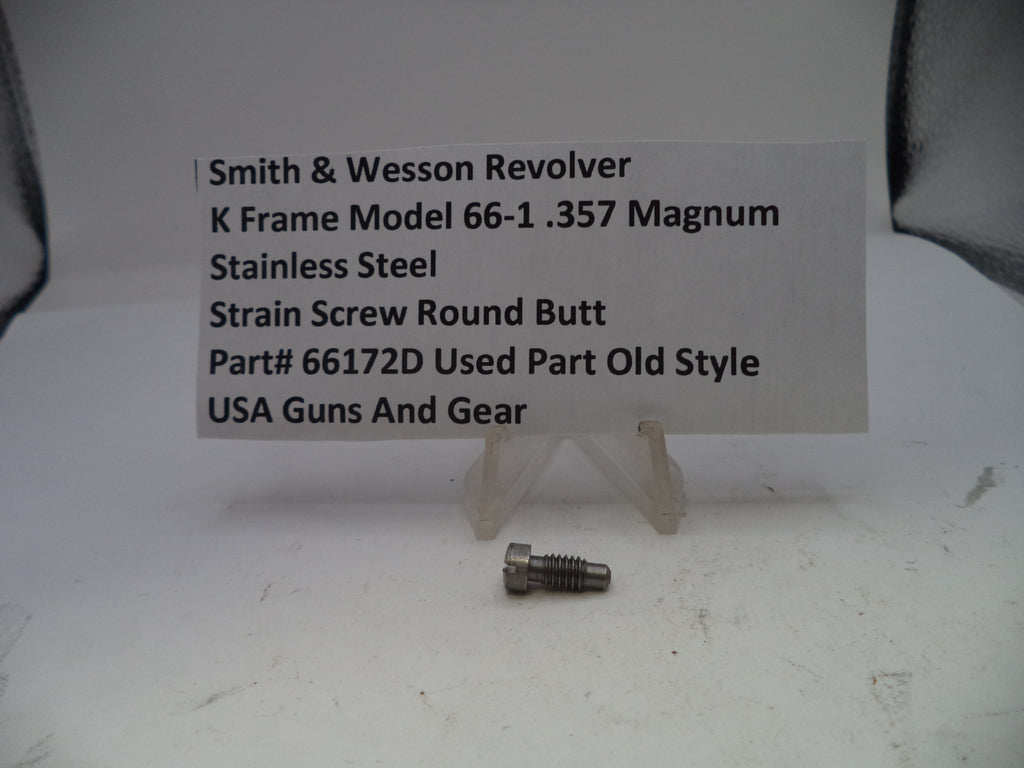 Strain screw round butt for Smith & Wesson Revolver K Frame Model 66-1 .357 Magnum on a white background with a label.