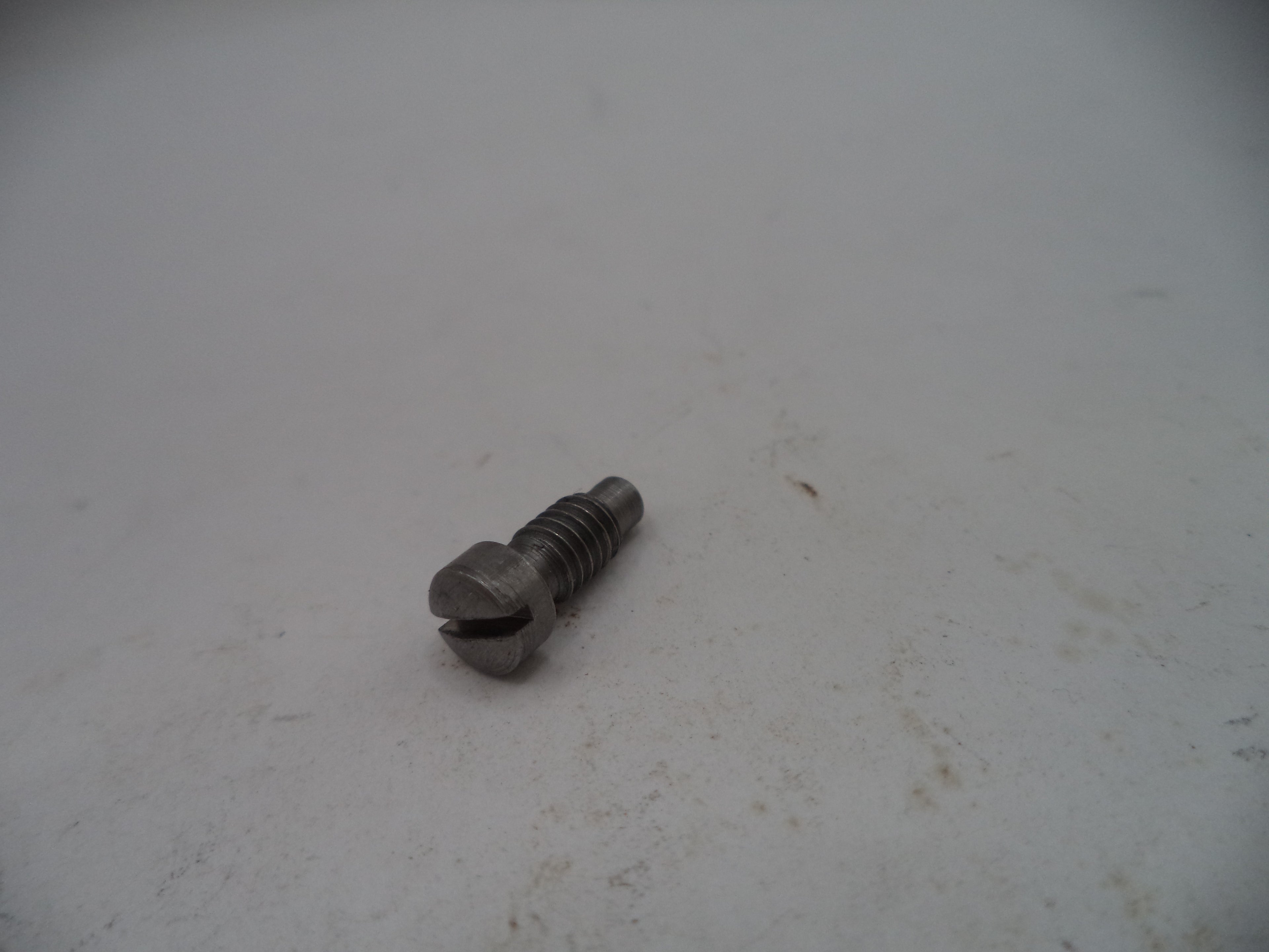 Metal screw on a light gray surface