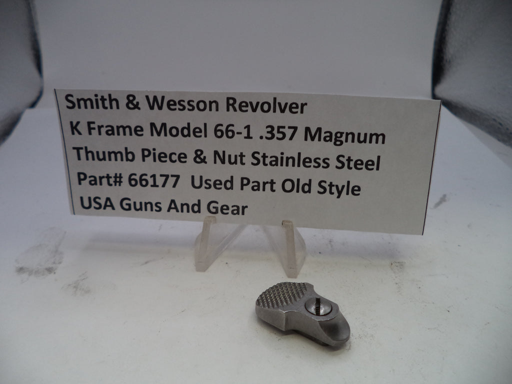 Smith & Wesson revolver part with descriptive card on a white background