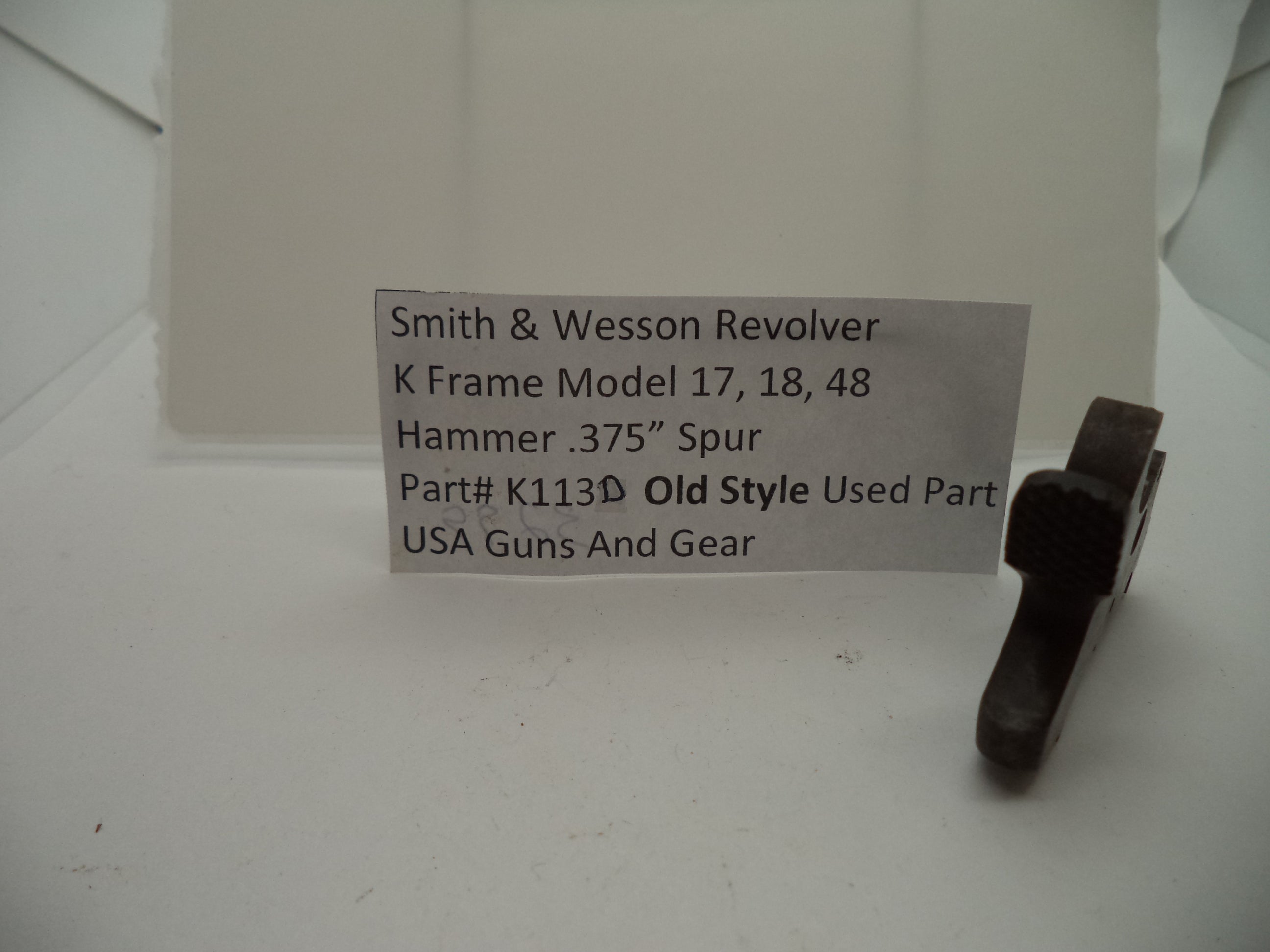 K113D Smith & Wesson K Frame Model 17,18,48 Hammer .375"  Spur