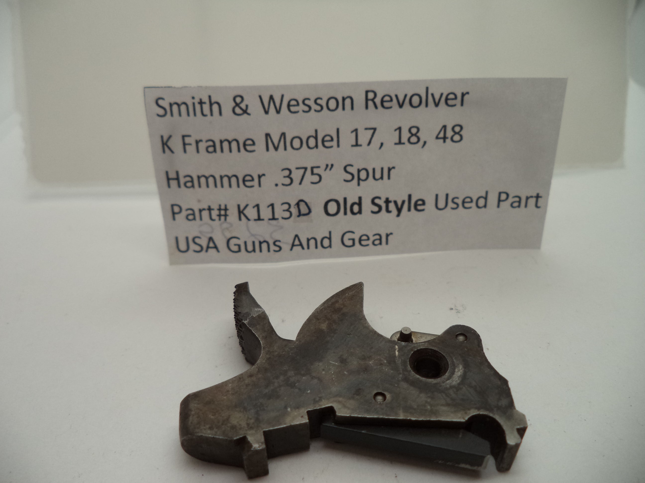 K113D Smith & Wesson K Frame Model 17,18,48 Hammer .375"  Spur