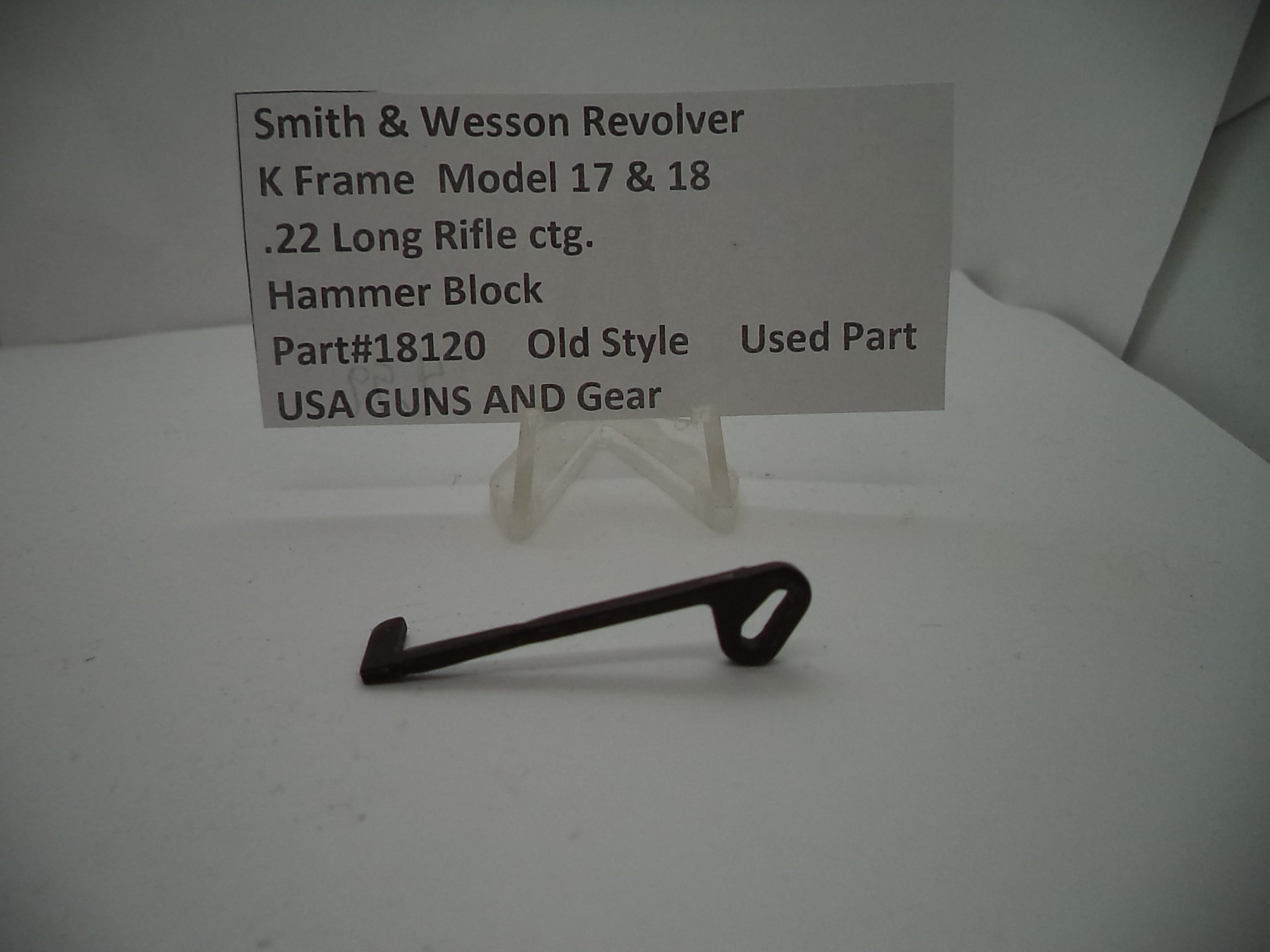 Smith & Wesson K Frame Hammer Block - Models 17 & 18 - Old Style - Used - .22 LR 18120