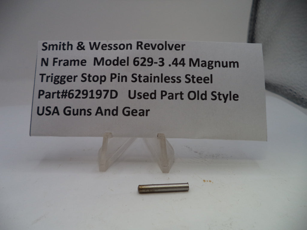 Smith & Wesson revolver part with descriptive card on a white background