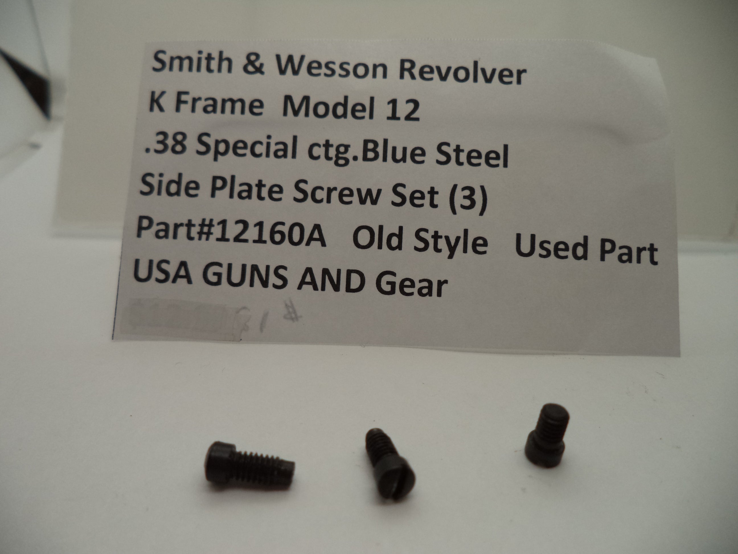 Smith & Wesson K Frame Model 12 Side Plate Screw Set (3) .38 Special - Part# 12160A