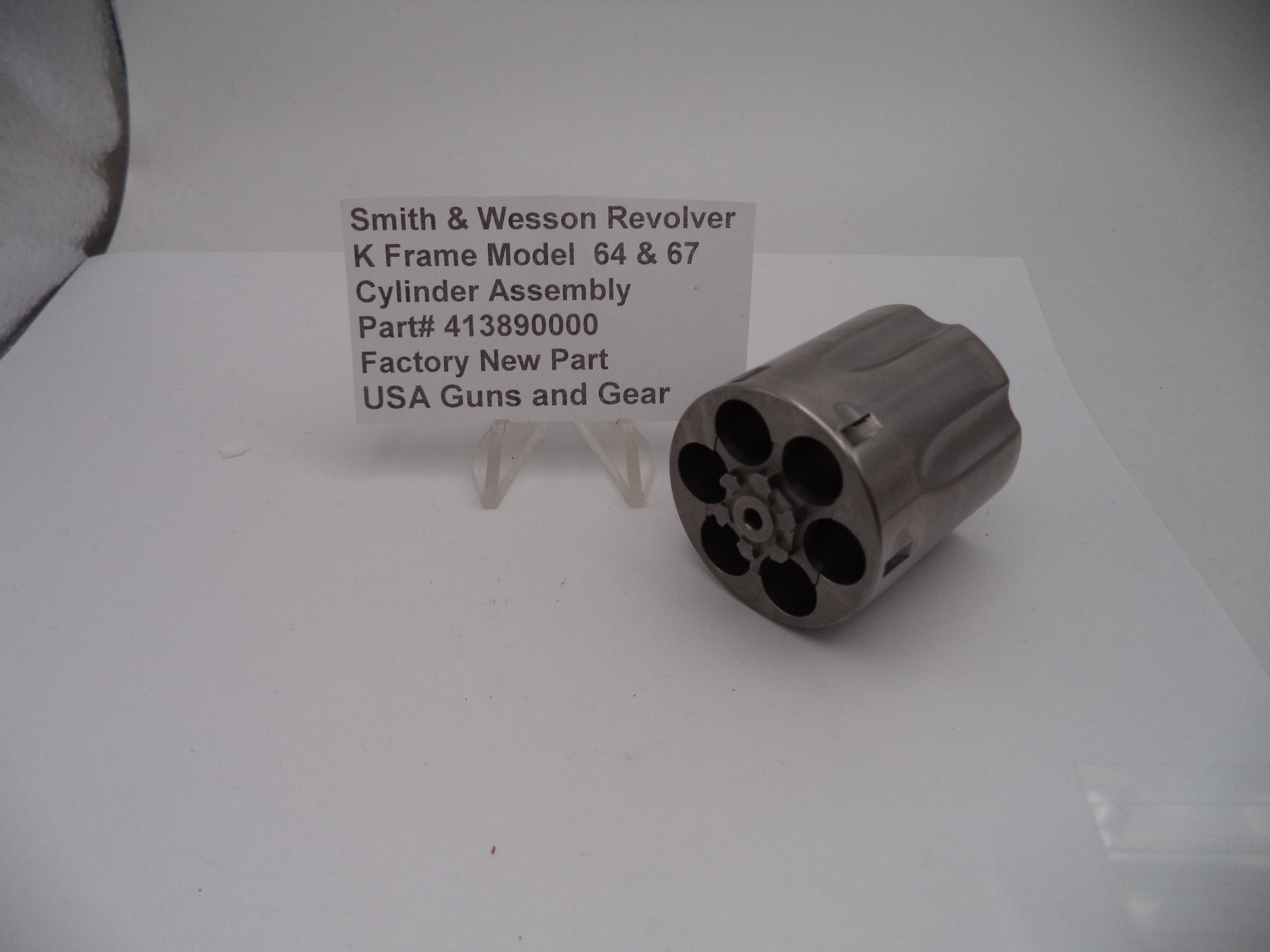 Smith & Wesson K Frame Cylinder Assembly - Models 64 & 67 - Stainless Steel .38 Special - Factory New Part 413890000