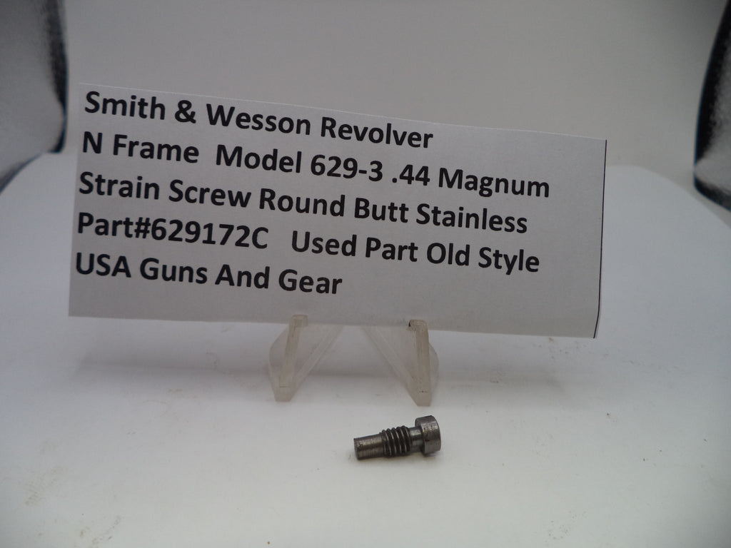 Strain screw with a label detailing specifications on a white background