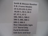 KL191162A S&W K&L 19-3 to 19-6, 66 to 66-3,-67 to-67-2Rear Adjustable Sight