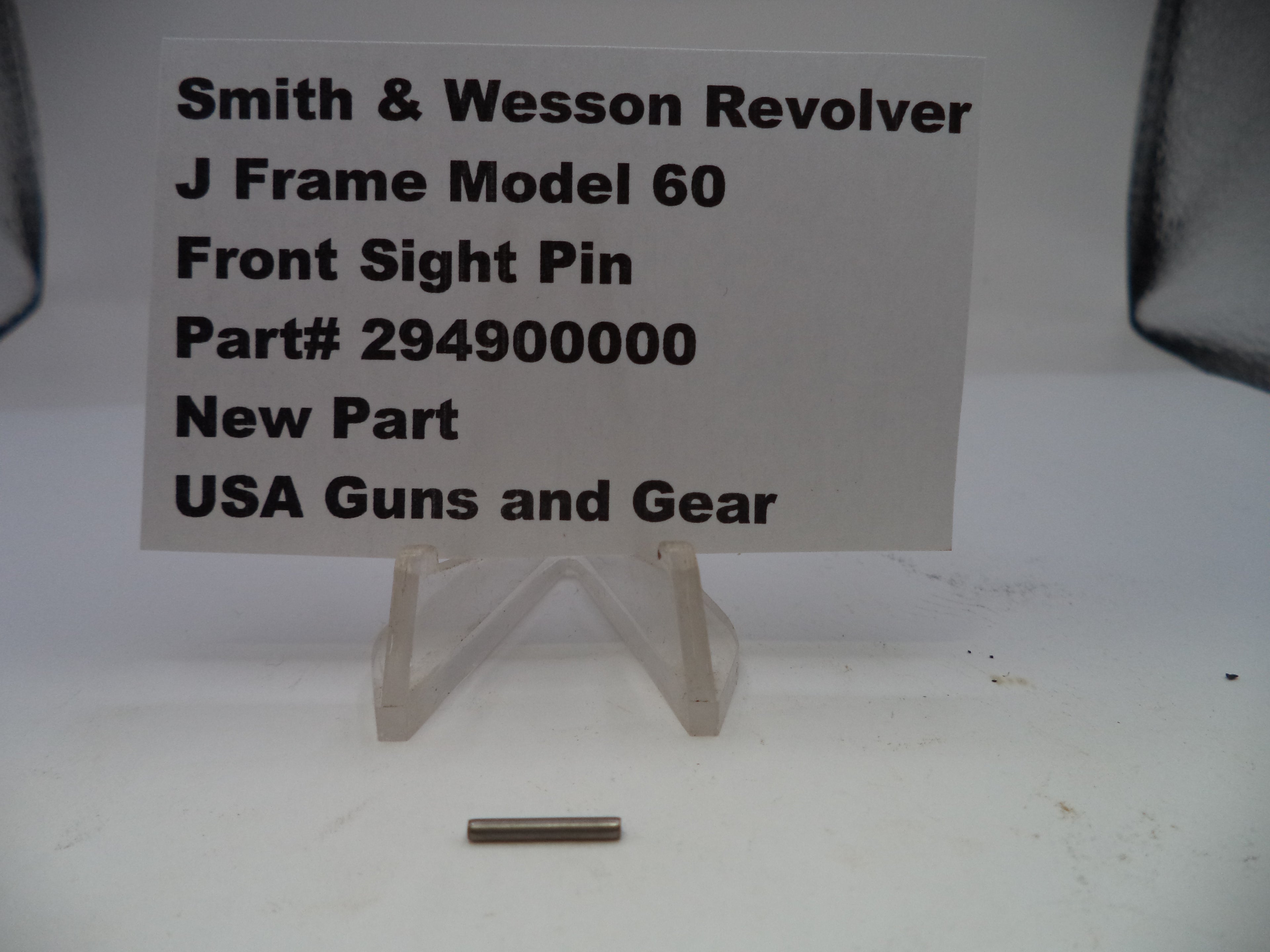 Smith & Wesson J Frame Front Sight Pin - Model 60 & Compatible Models - 294900000