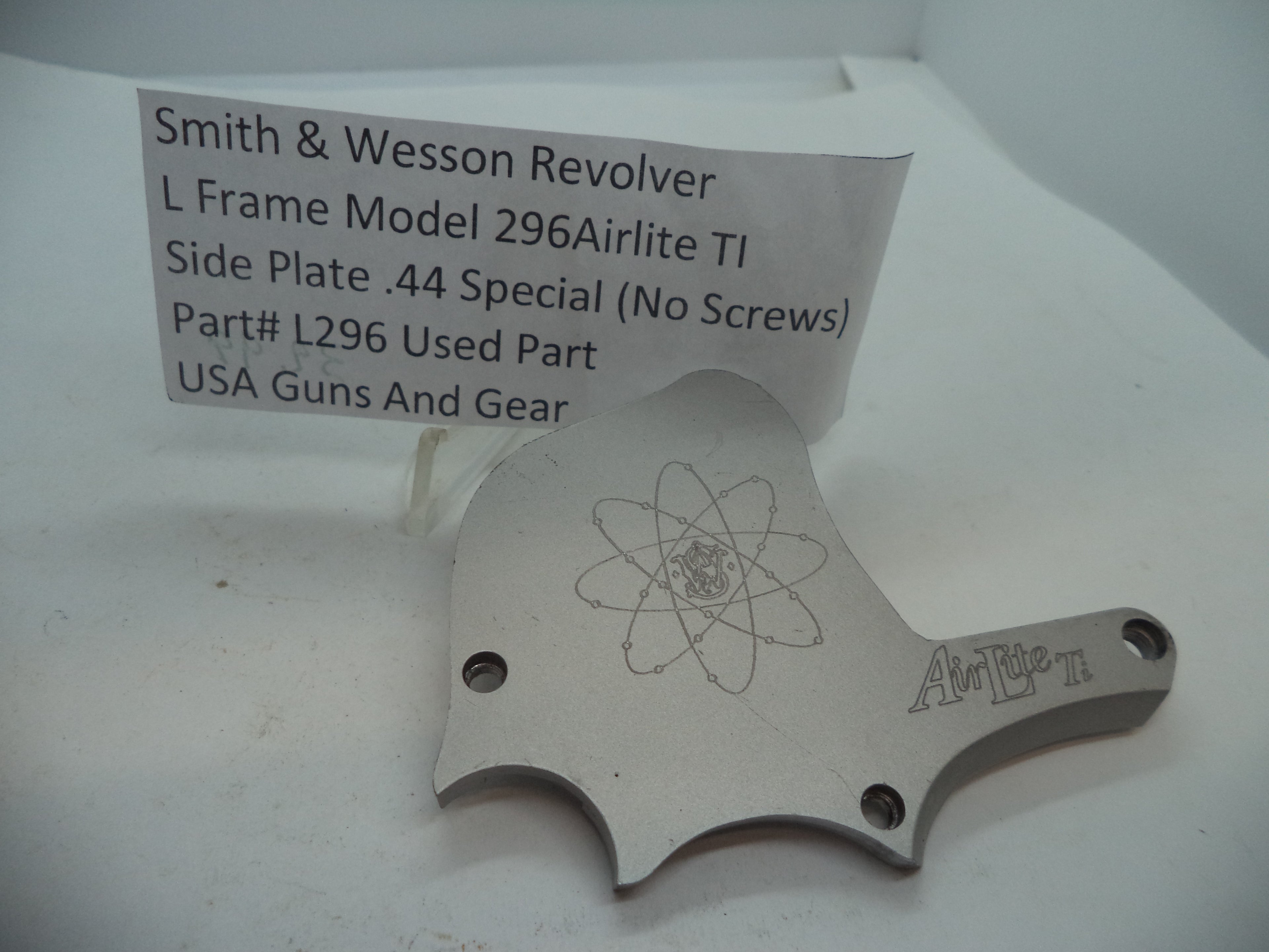 L296 Smith & Wesson L Frame Model 296 Airlite TI Side Plate (No Screws) .44 Special