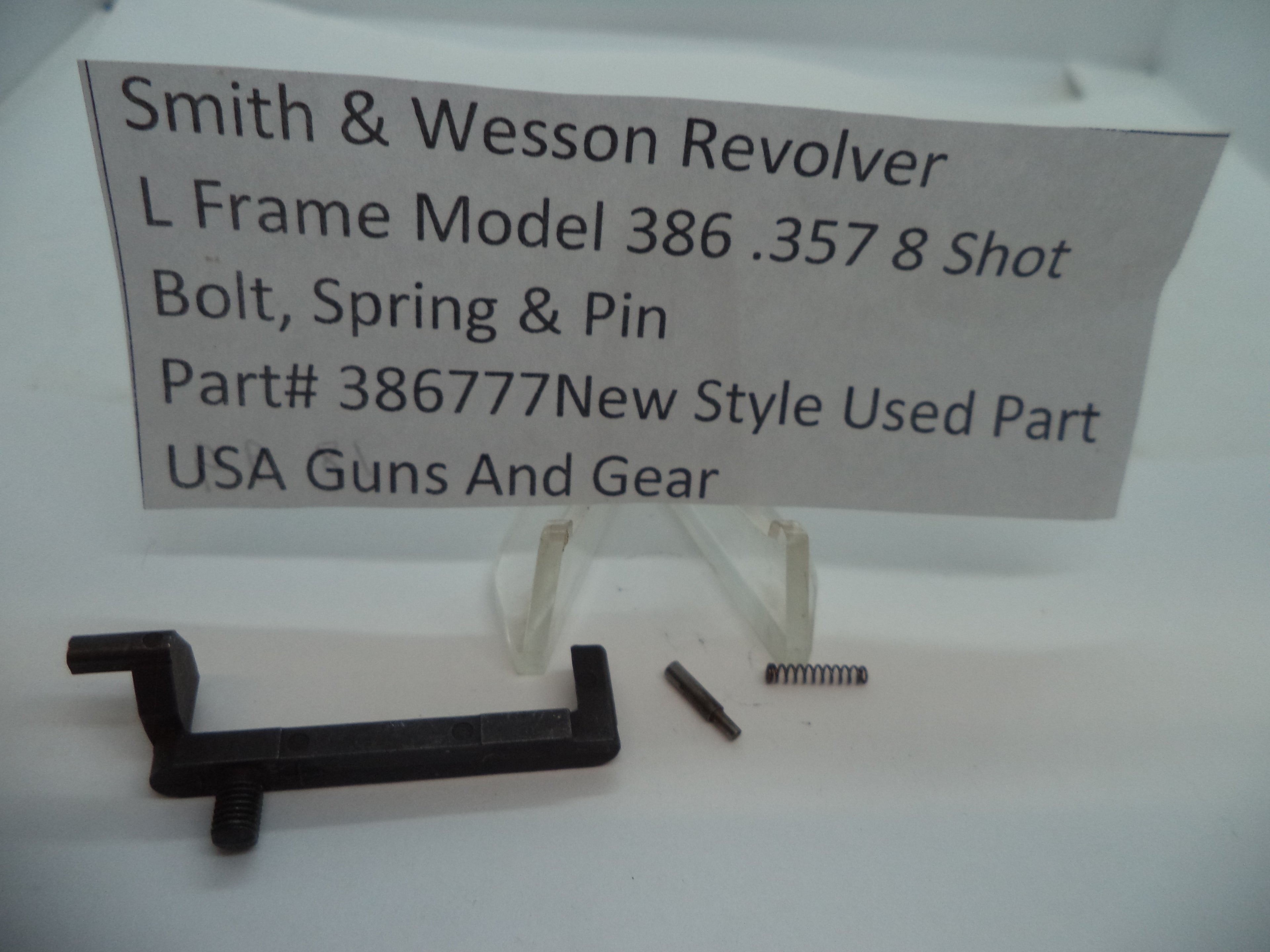 386777 Smith & Wesson L Frame Model 386 Bolt, Spring & Pin .357  8 Shot