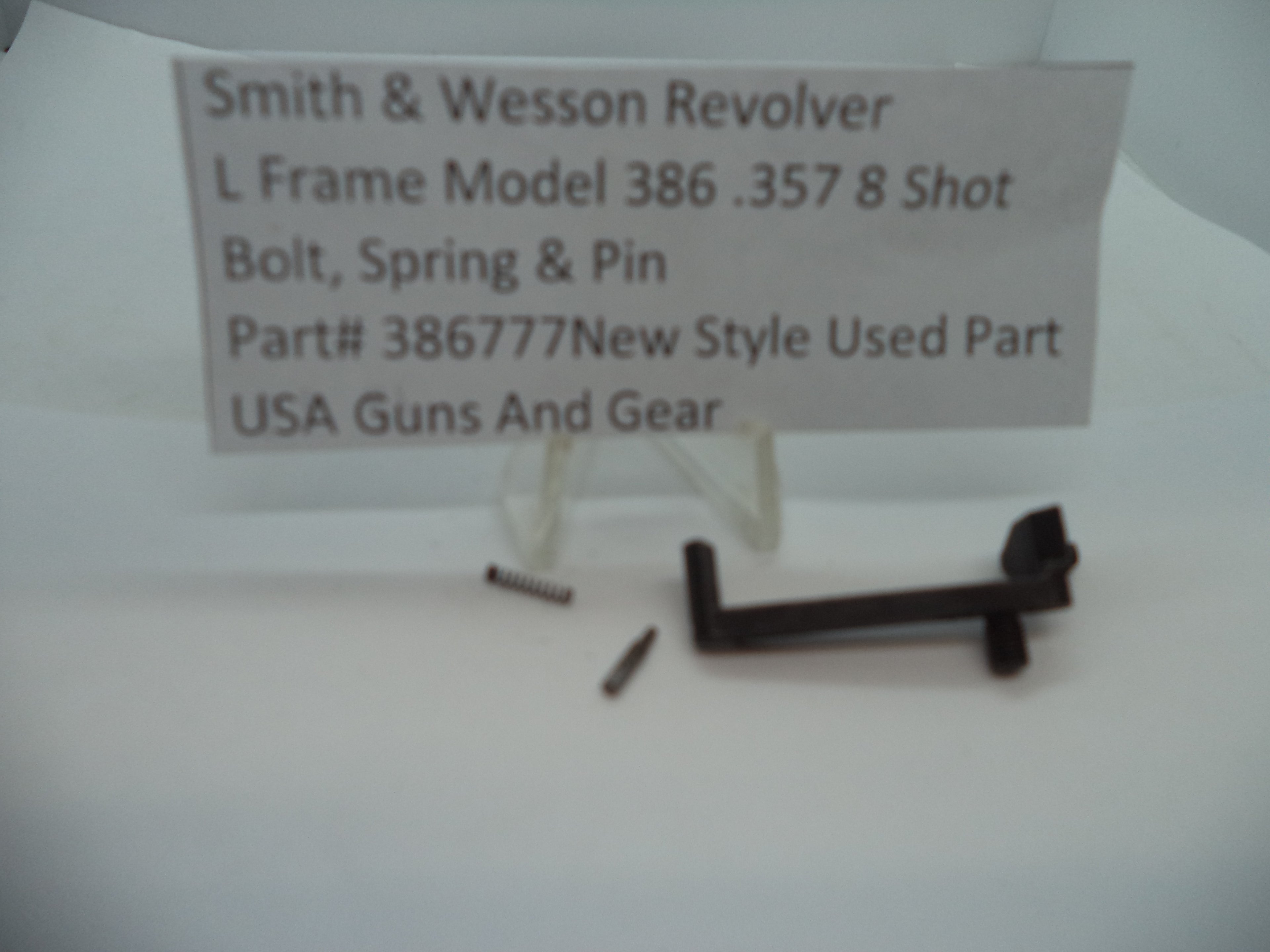 386777 Smith & Wesson L Frame Model 386 Bolt, Spring & Pin .357  8 Shot