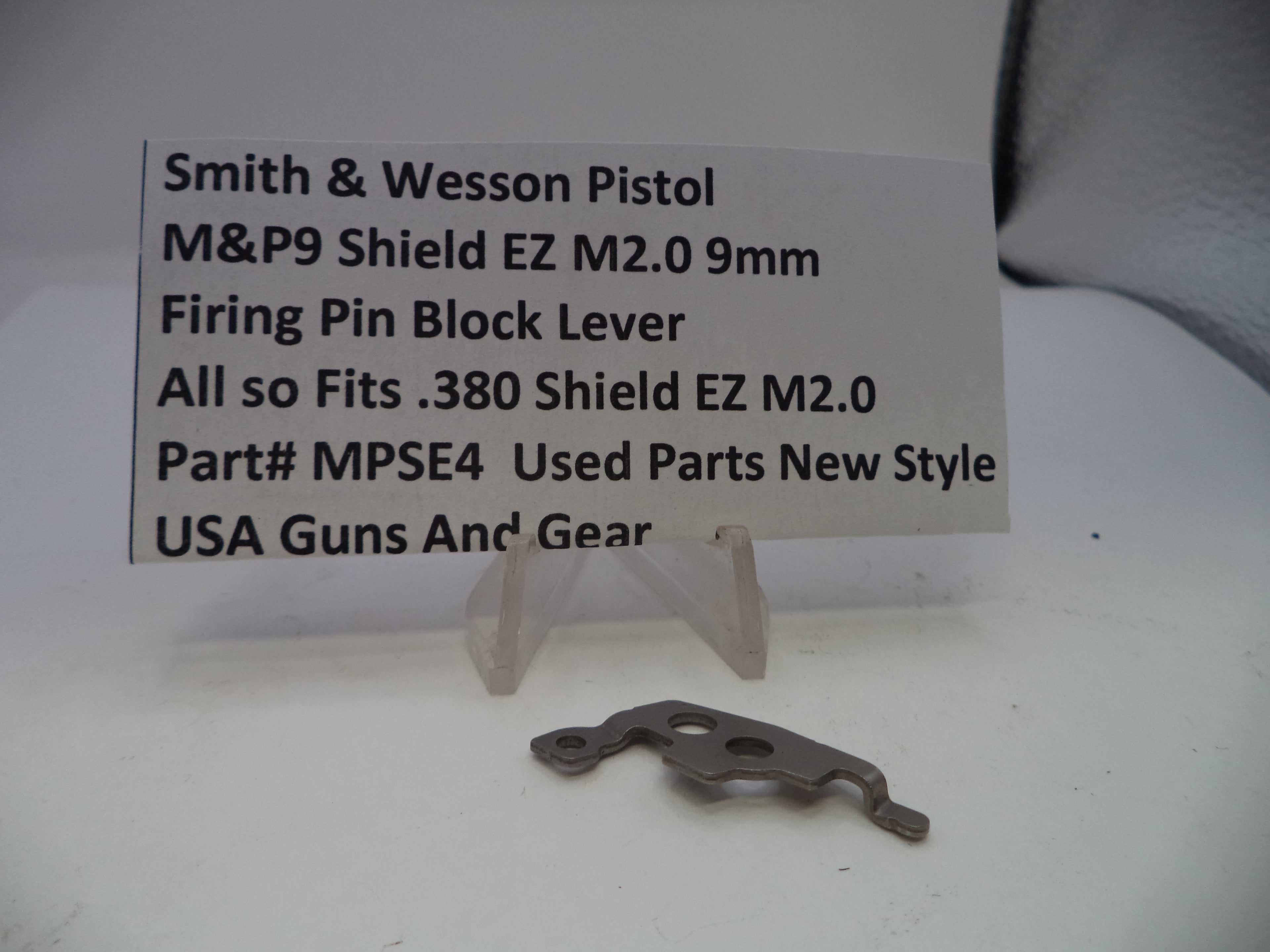 Smith & Wesson M&P9 Shield EZ M2.0 Firing Pin Block Lever 9mm/.380 MPSE4