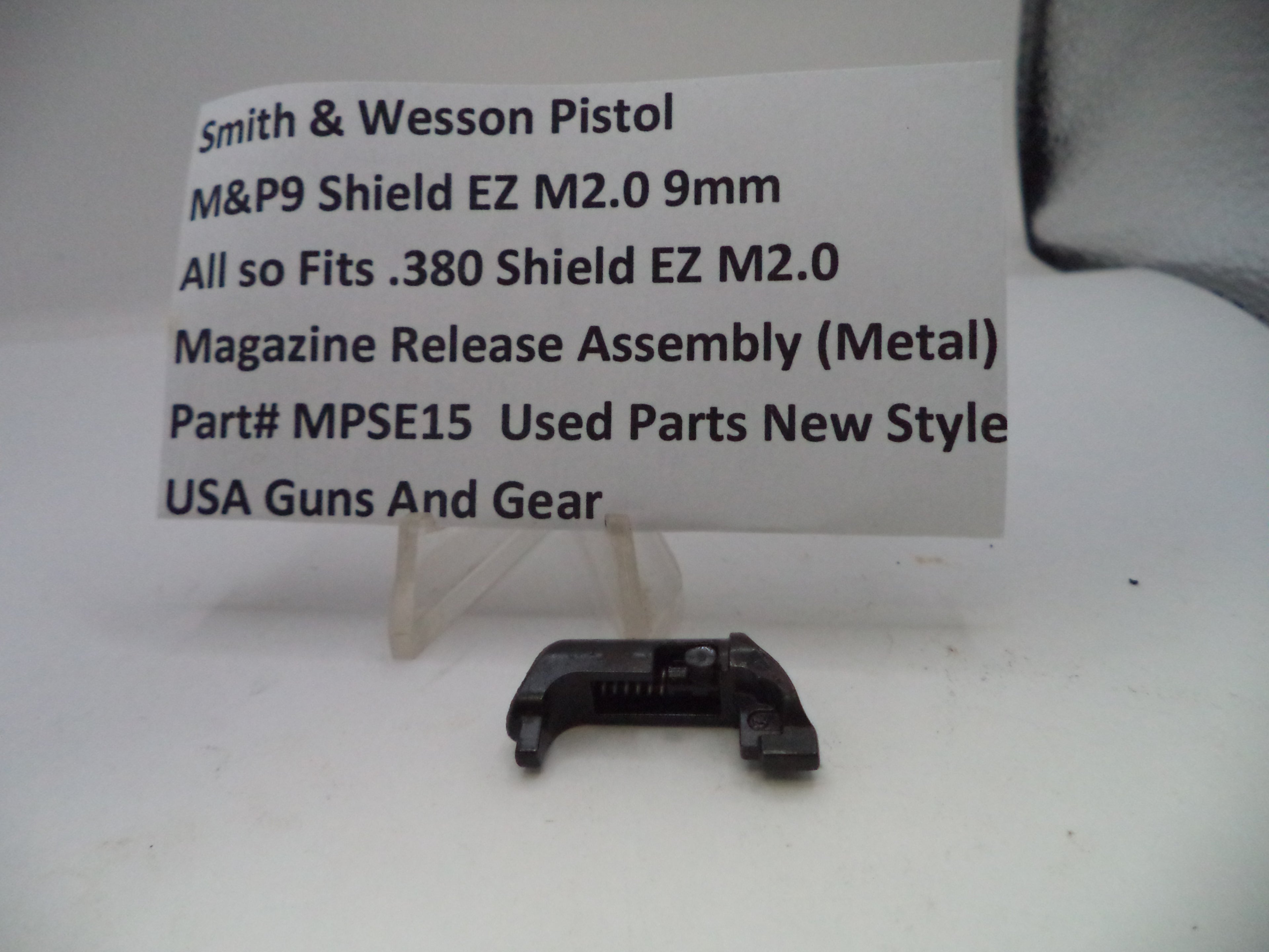 Smith & Wesson M&P Shield EZ Magazine Release Assembly Metal New Style - MPSE15