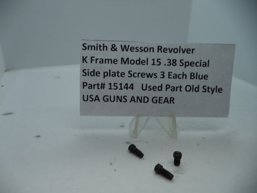 15144 S&W K Size Model 15 Side Plate Screws (3) Blue .38 Special Used
