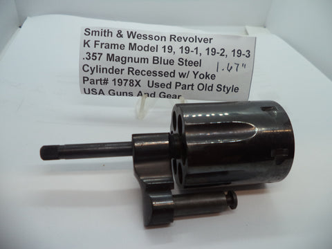 1978X Smith & Wesson K Frame Model 19,19-1,19-2,19-3 .357 Magnum Cylinder Recessed With Yoke Blue Steel