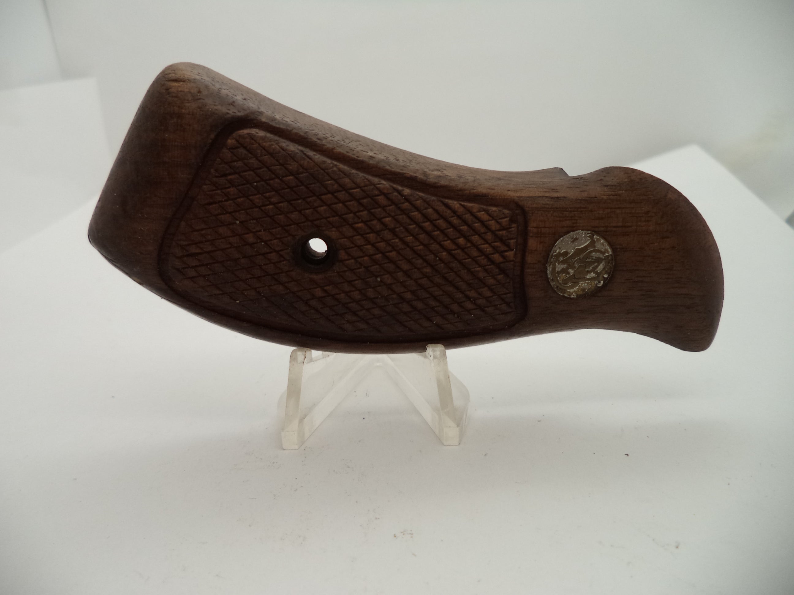 S&W K & L Frame Round Butt Revolver Left Grip Panel Vintage Wood Used - Part GA17