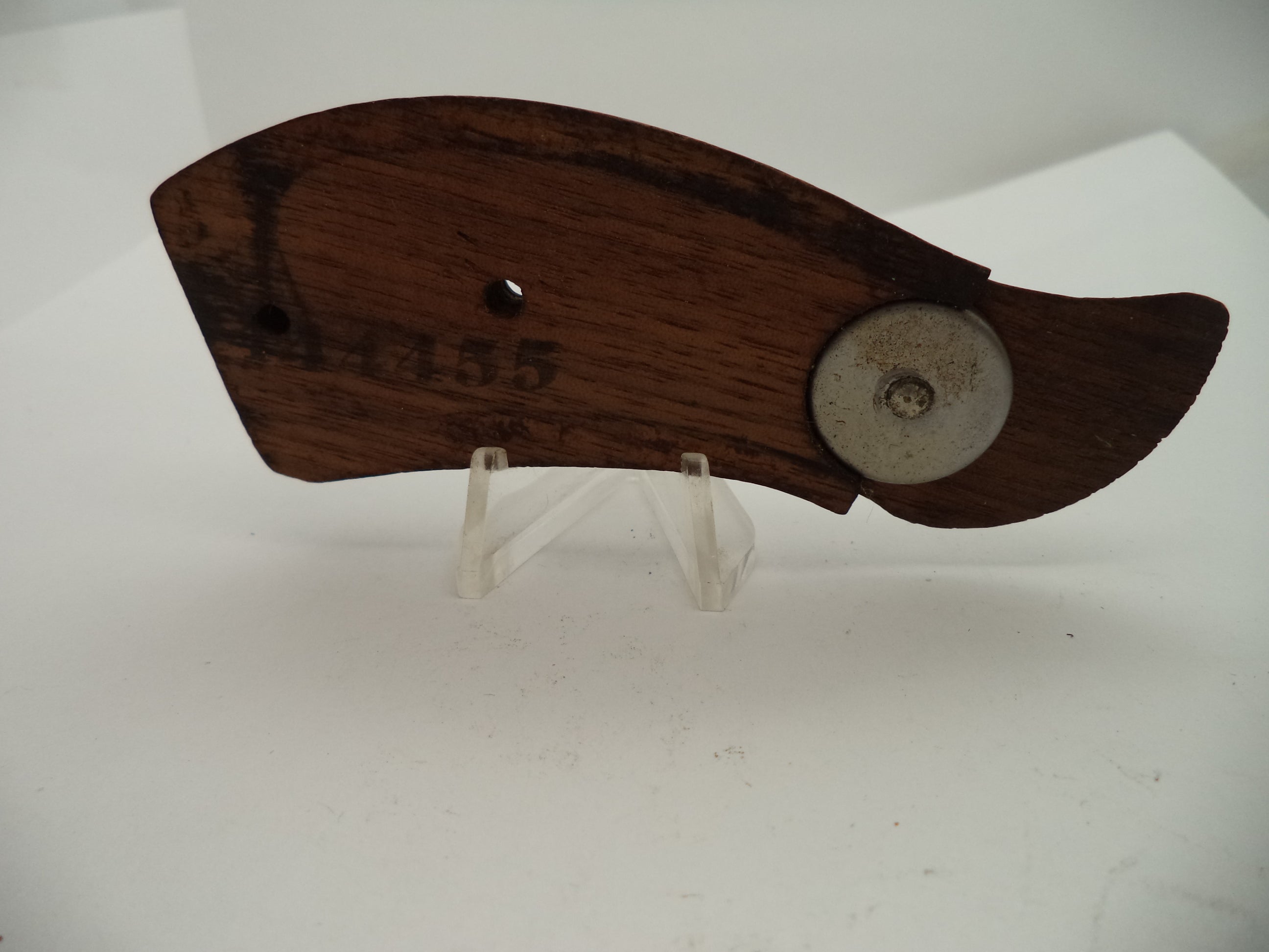 S&W K & L Frame Round Butt Revolver Left Grip Panel Vintage Wood Used - Part GA17