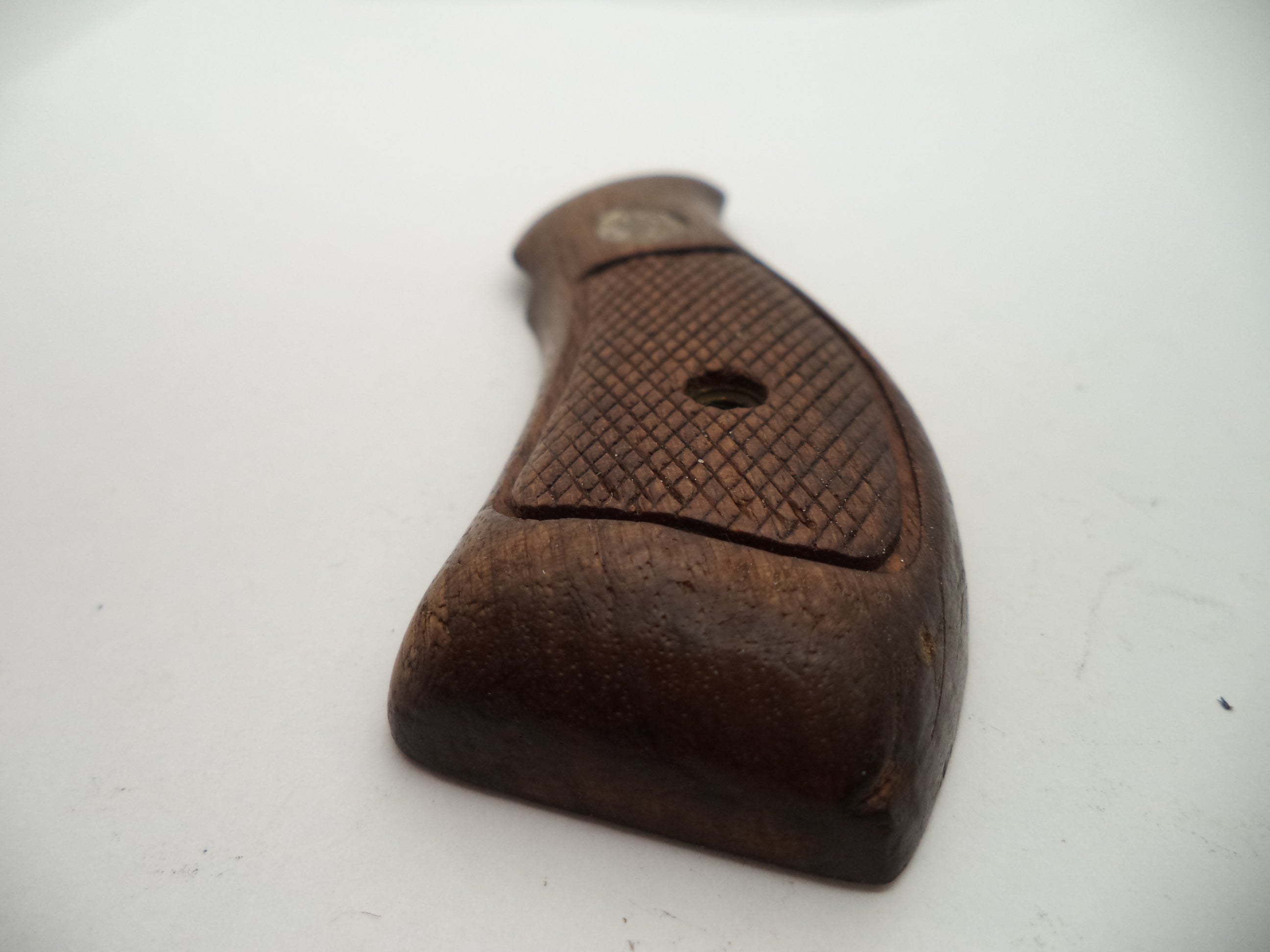 S&W K & L Frame Round Butt Revolver Left Grip Panel Vintage Wood Used - Part GA17
