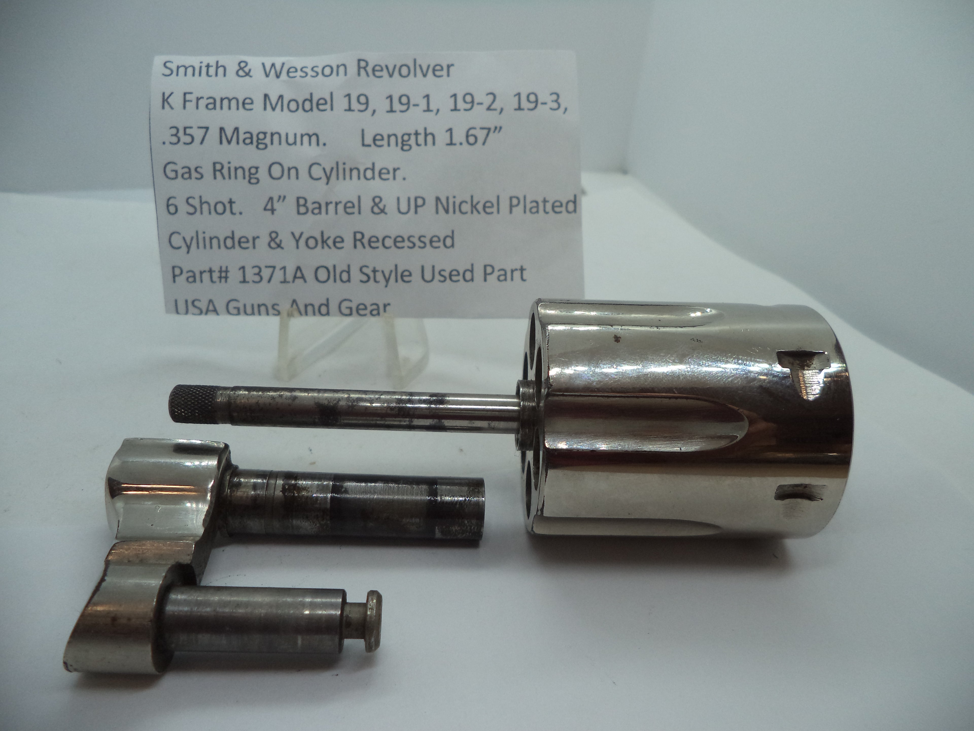 1371A S&W K Frame Model 19, 19-1, 19-2, 19-3, Cylinder & Yoke .357 Magnum