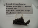 36011 Smith & Wesson Used J Frame Model 360 .357 Magnum Hammer .235"