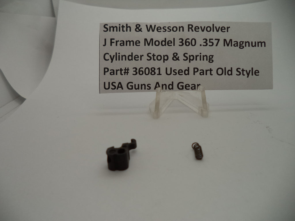 36081 S & W J Frame Model 360 Cylinder Stop & Spring .357 Magnum Used