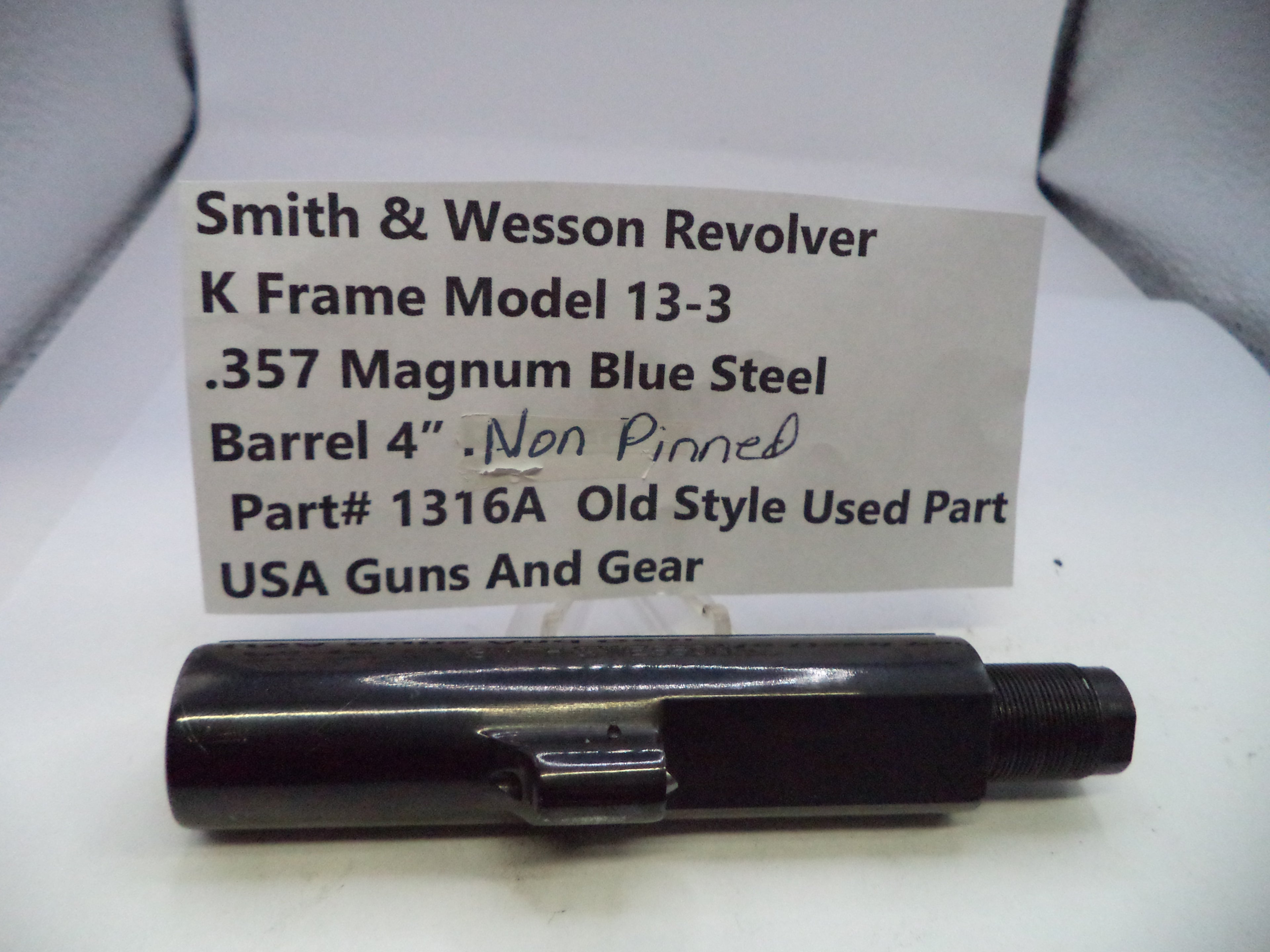 Smith & Wesson K Frame Model 13-3 Used 4" Non-Pinned Barrel .357 Magnum Blue Steel 1316A