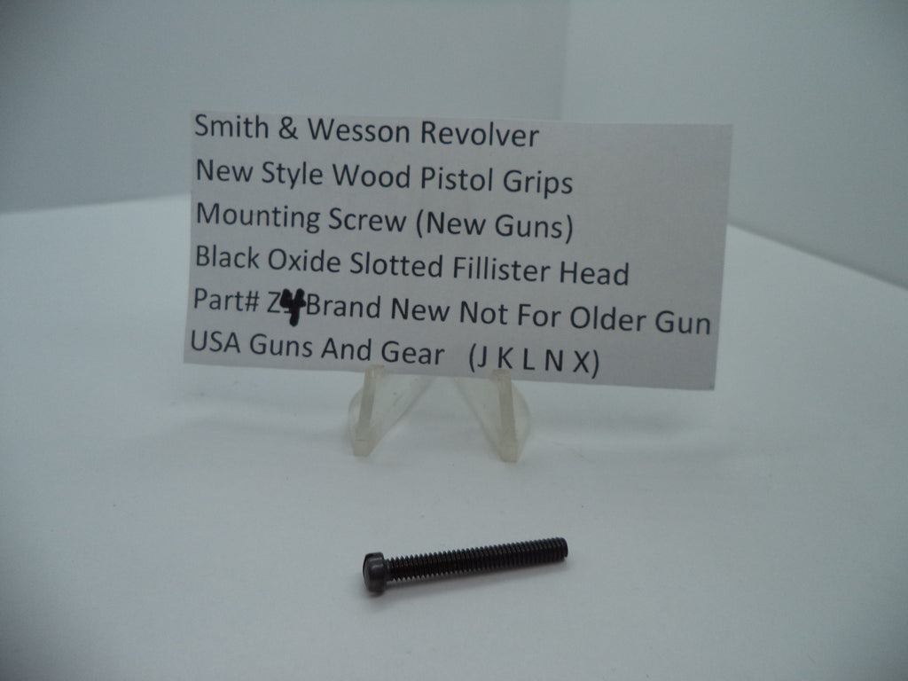 Z4 S&W New Style Wood Grips Mounting Screw Black Oxide Slotted New