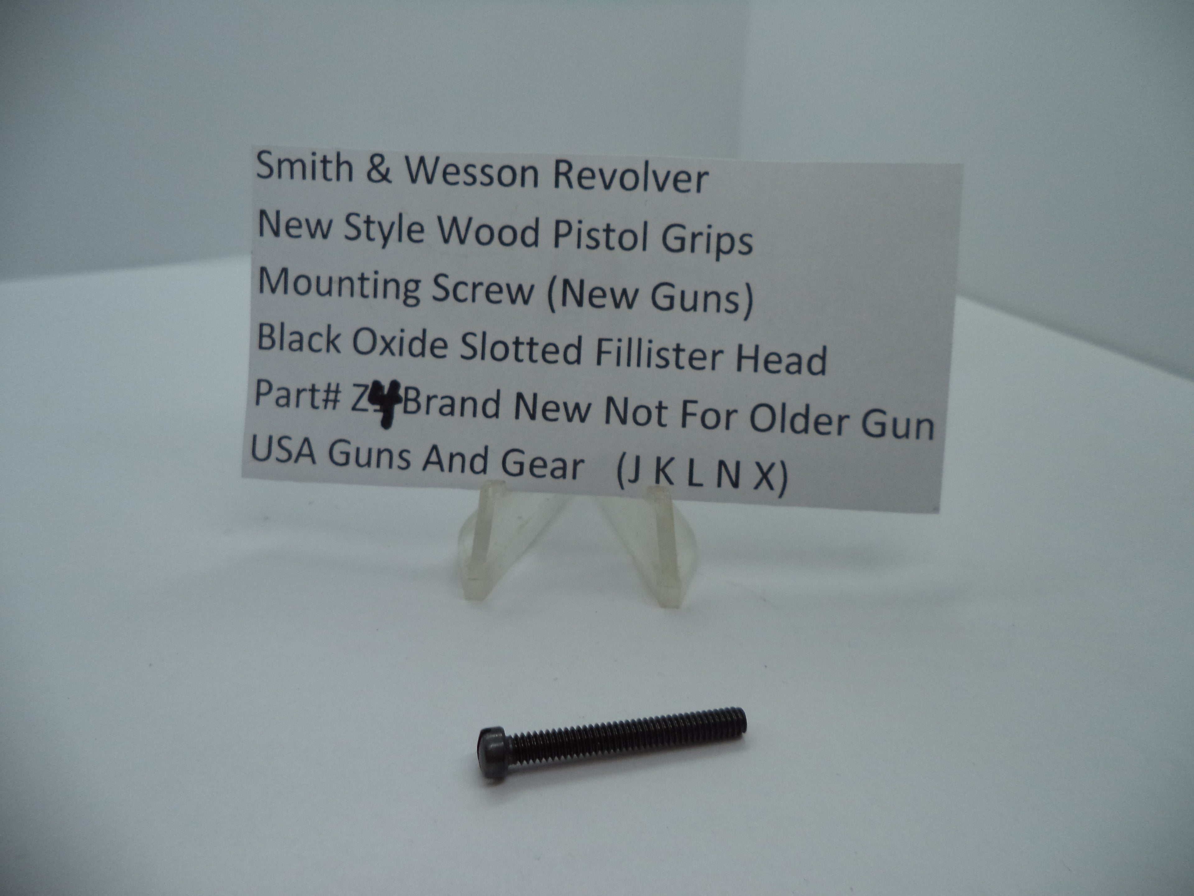 Z4 S&W New Style Wood Grips Mounting Screw Black Oxide Slotted New