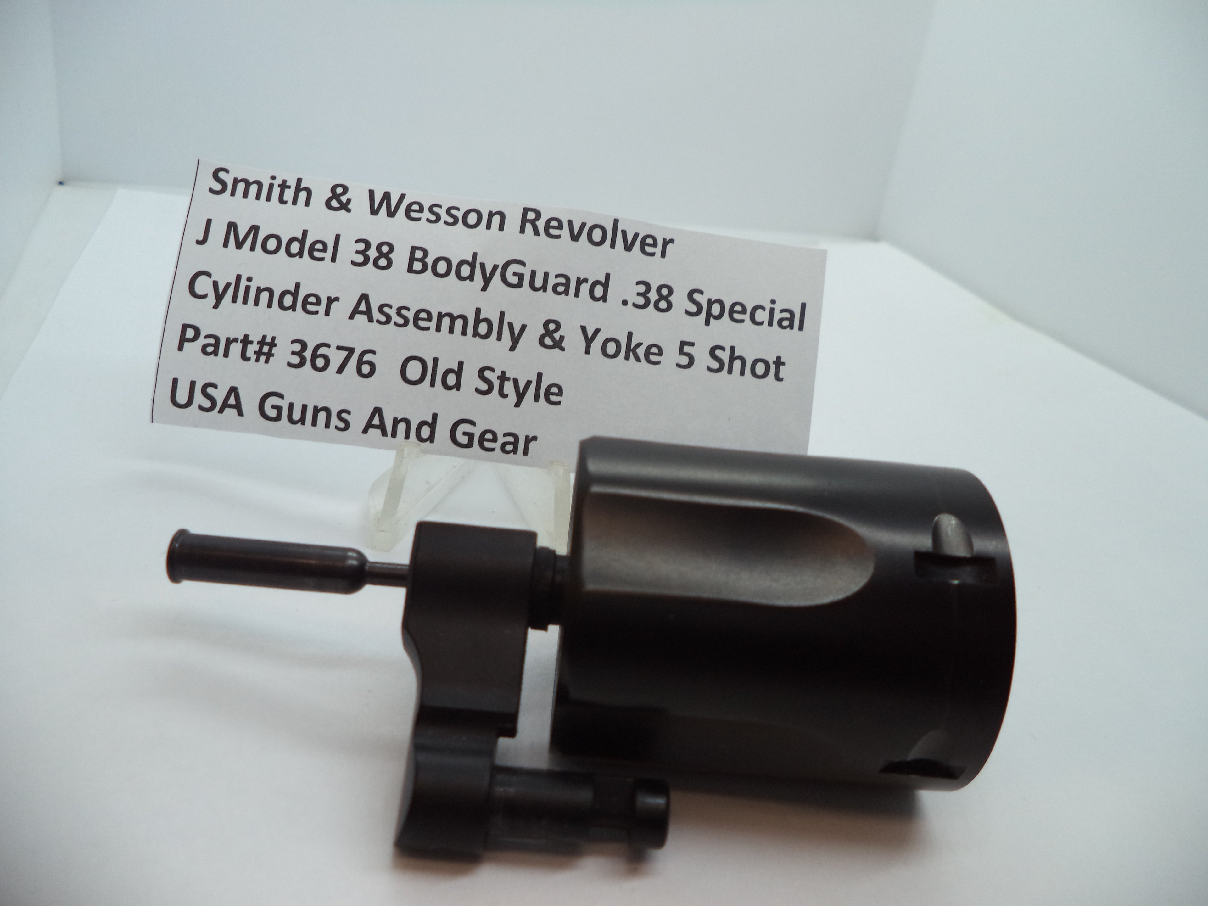 3676 S&W J Model 38 Bodyguard Cylinder Assembly & Yoke 5 Shot Used .38 SPL