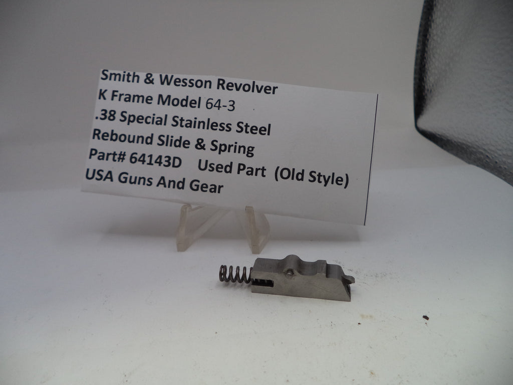 Smith & Wesson revolver part with descriptive card on a white background
