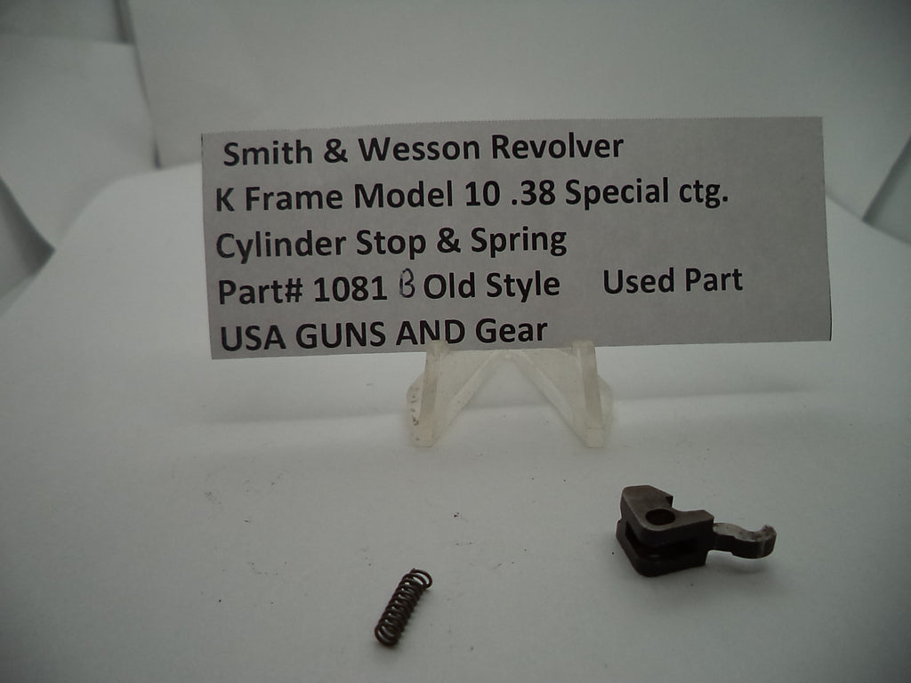 1081B S & W K Frame Model 10 Used Cylinder Stop & Spring .38 Special