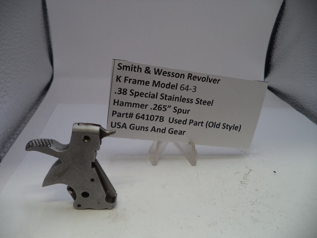 Smith & Wesson revolver part on a white background with a label