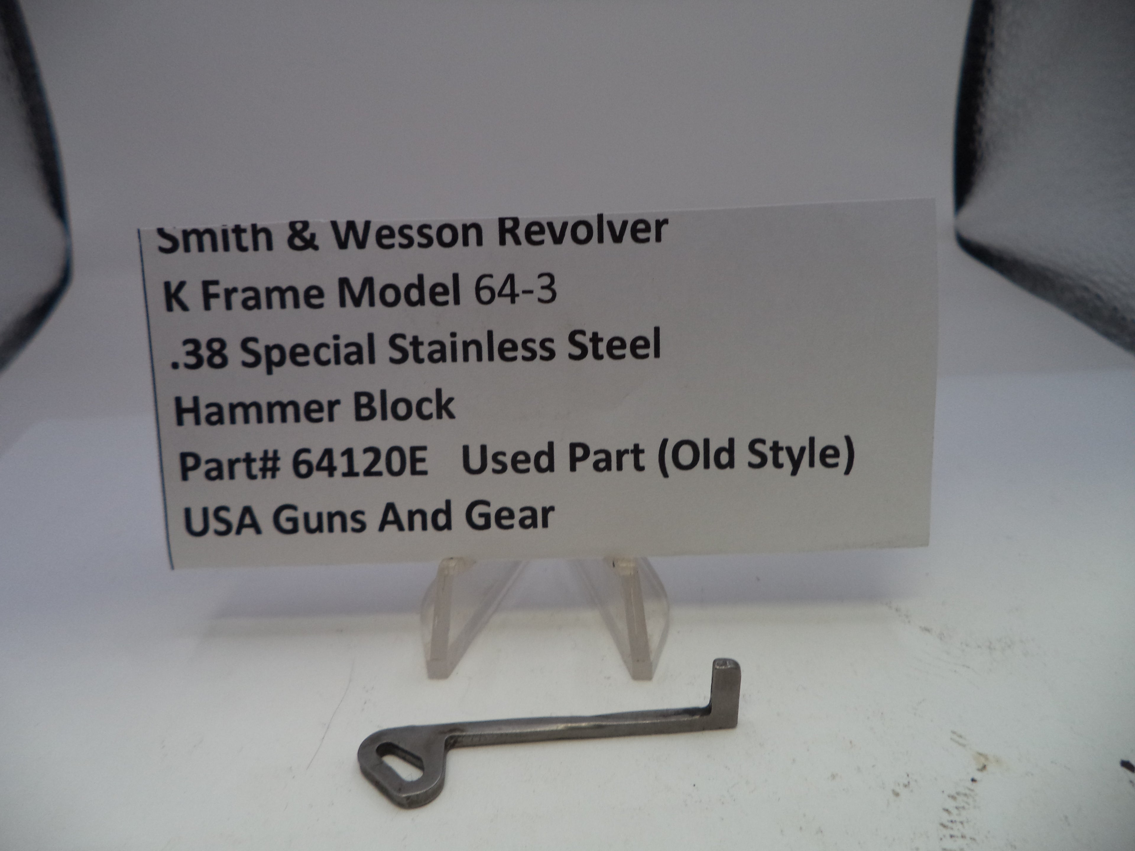 Smith & Wesson K Frame Model 64-3 Stainless Steel Hammer Block - 64120E