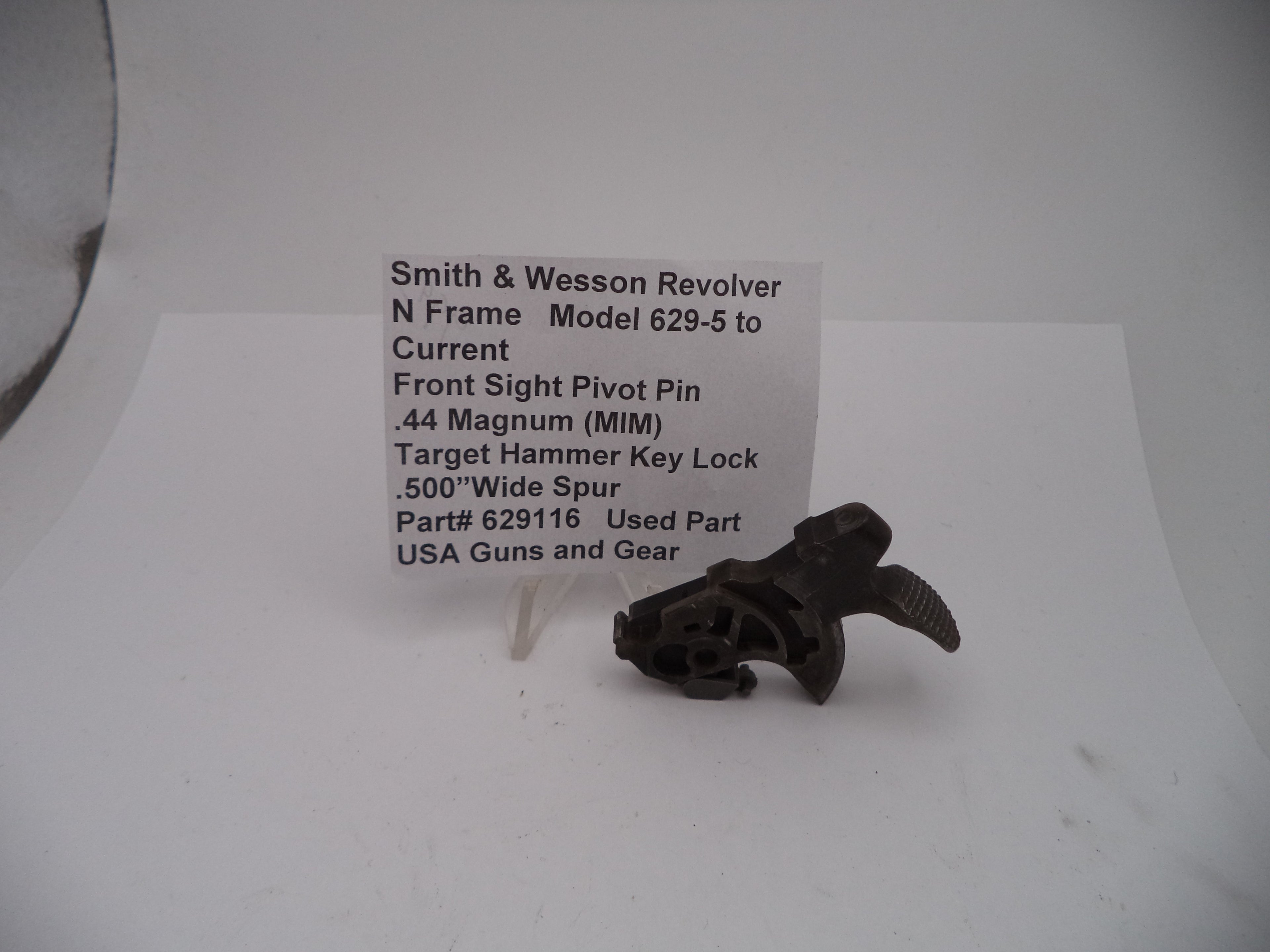 629116 S&W N Model 629 Key Lock Target Hammer .500" Wide Spur MIM Used