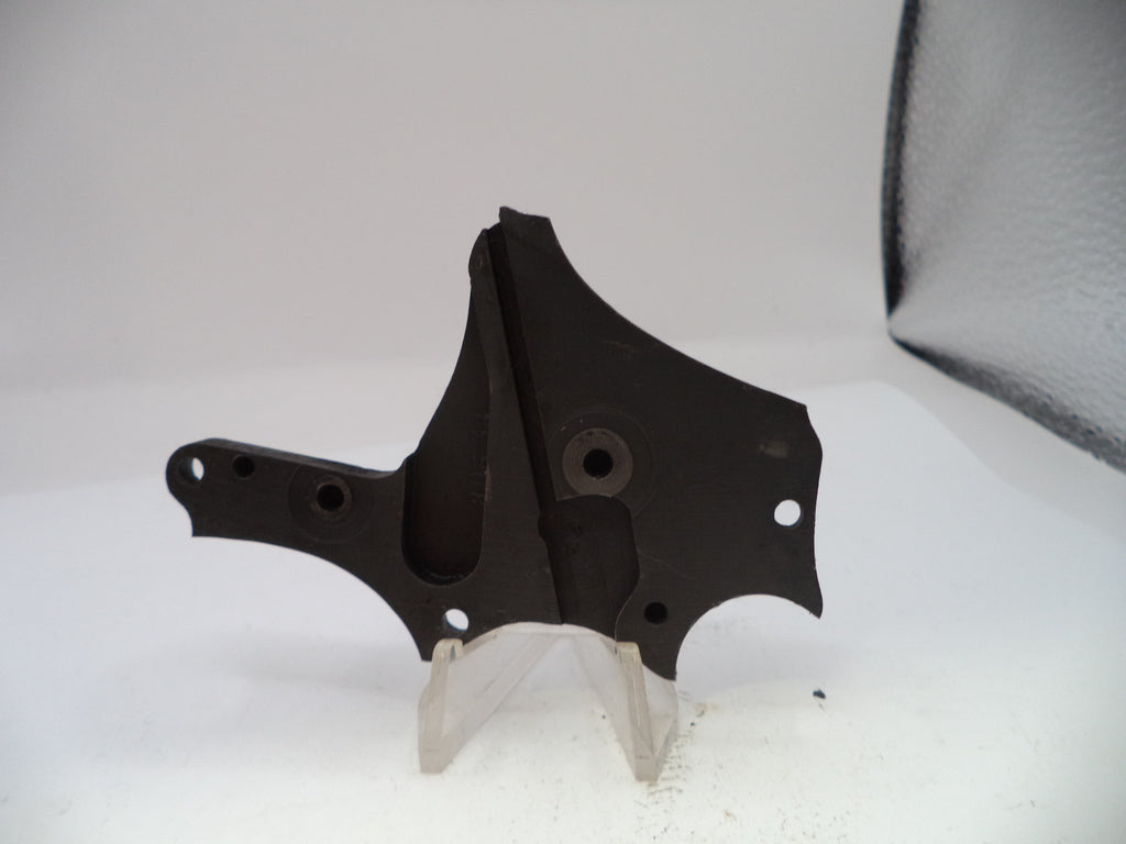 Black metal bracket on a white background