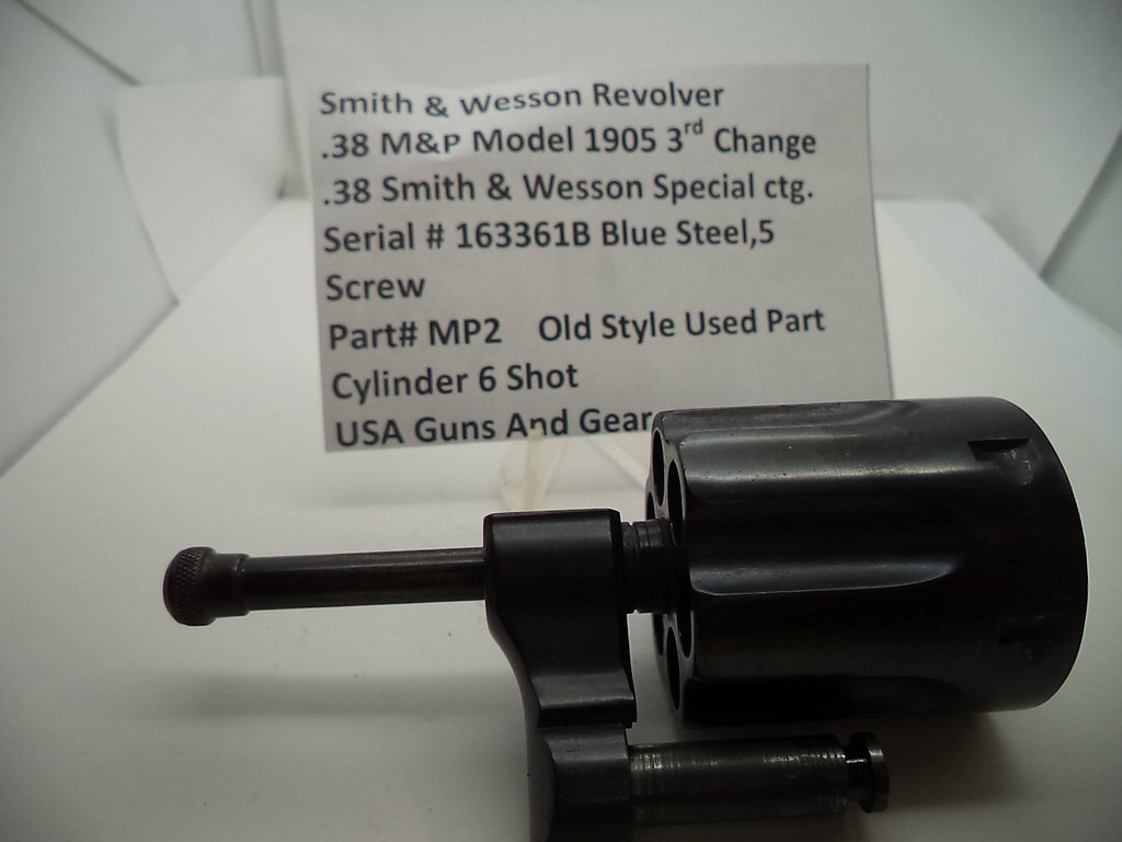 MP2 S & W .38 M&P Model 1905 Used 3rd Change  5 Screw Cylinder 6 Shot