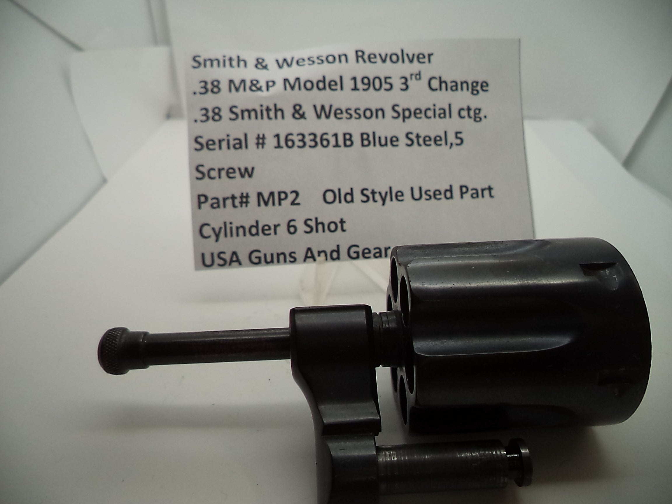 MP2 S & W .38 M&P Model 1905 Used 3rd Change  5 Screw Cylinder 6 Shot