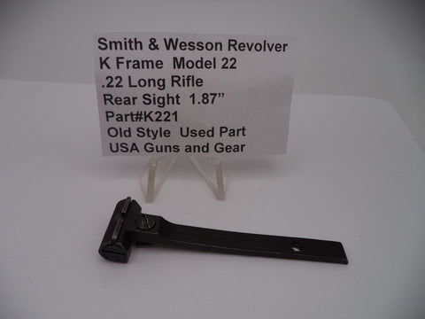 K221A  Smith & Wesson K Frame Model 22  Rear Adjustable Sight 22LR