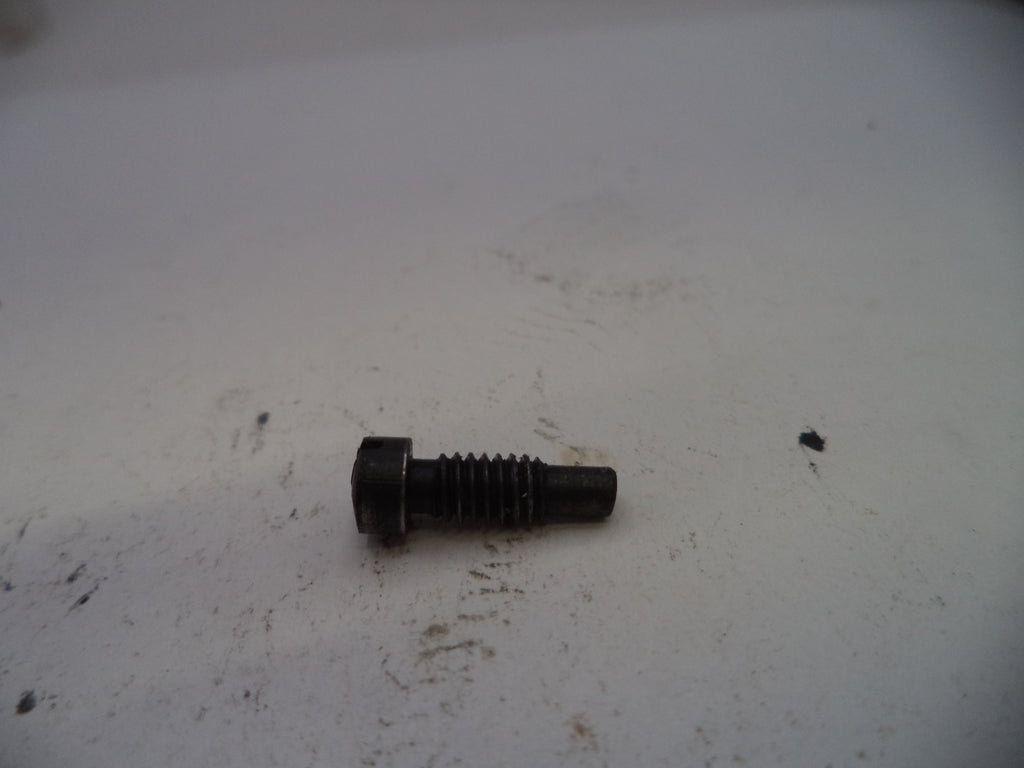 Black screw on a white surface with visible dirt and stains