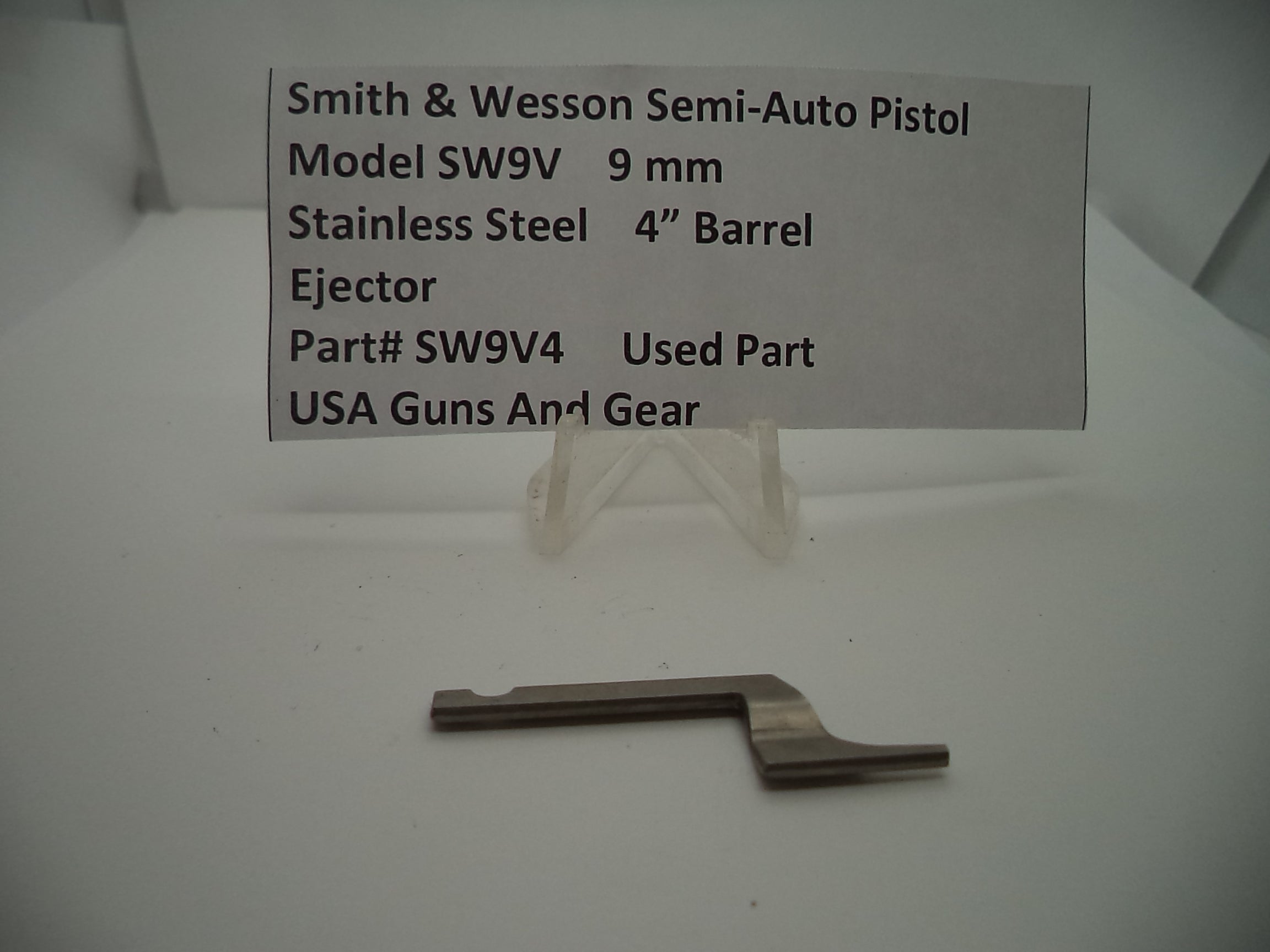 SW9V4 S & W Pistol Model SW9V 9 MM 4" Barrel Ejector Used